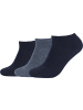 camano Baumwolle Bio Unisex-Sneaker-Socken 3 Paar ca-soft in dunkelblau/jeans meliert