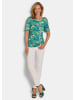 GOLDNER Cityshirt mit floralem Print in salbei / blau / gemustert