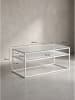 KADIMA DESIGN Couchtisch rechteckig, transparentes Einscheibensicherheitsglas in Weiß
