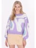 IZIA Damen Pullover in Weiss Hellrosa  Aqua Lavendel