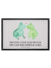 Mr. & Mrs. Panda Schmutzmatte Frosch Liebe mit Spruch in Grau Pastell