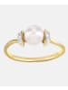 Diamant L'éternel Ring aus 375 Gelbgold mit 0.01 Karat Diamant mit Perle