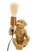 Mauro Ferretti Tischleuchte „Affe“ aus goldenem Kunstharz, 17 x 14,5 x 25 cm