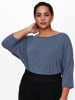 ONLY Carmakoma Curvy 3/4 Arm Shirt Plus Size Longsleeve Dünn CARLAMOUR in Dunkelblau