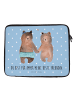 Mr. & Mrs. Panda Laptop Tasche Bär Freundin mit Spruch in Blau Pastell