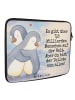 Mr. & Mrs. Panda Laptop Tasche Pinguine Kuscheln Design mit Spruch in Weiß