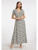 faina Damen Wickelkleid in Weiss Schwarz