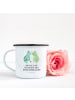 Mr. & Mrs. Panda XL Emaille Tasse Frosch Liebe mit Spruch in Weiß