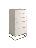 Angel Cerdá Chiffonier 7019 in Grau / Schwarz – (B)60 x (H)111 x (T)45 cm