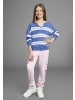 Kangaroos Strickpullover in blau geringelt