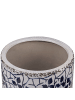 Beliani Blumenvase MYOS in Weiß/Blau - (W) 17 x (H) 15 x (L) 17 cm