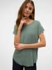Vero Moda Bluse Kurzarm Rundhals Basic Regular Fit in Grün-2