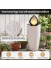 COSTWAY Gartenbrunnen mit LED Beleuchtung & Pumpe 34,5 x 92 cm in Grau