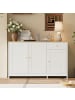 ABRIHOME Sideboard in Natur Weiß mit 3 Türen 1 Schublade 120x40x75 cm