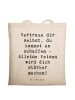 Mr. & Mrs. Panda Stofftasche Baumwolle Spruch Alleine Reisen unt... in Creme