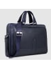 Piquadro Carl Aktentasche Leder 41 cm Laptopfach in blue