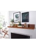 FineBuy Wandregal in Braun / Sheesham / 110x24x17