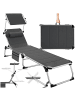 tectake klappbare Aluminium Sonnenliege, 220 x 60,5 x 34 cm, mit Seitentasche