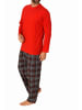 NORMANN Schlafanzug Pyjama langarm Flanell Hose Oberteil - 70829 in rot