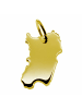 Schmuckador Anhänger der Landkarte Sardinien in massiv 333 Gelbgold in gold