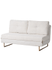 Beliani Schlafsofa JERSLEV in Weiß/Braun - (W) 150 x (H) 87 x (L) 84 cm