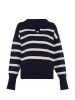 VINAJA Women Sweater in Marine Wollweiss