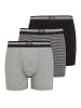 Jockey Boxershorts Cotton Stretch 3 Stück in Grau/Schwarz