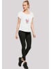 F4NT4STIC Long Cut T-Shirt Niedlicher Hase mit Schleife in weiß