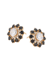 faina Women Stud Earrings in Rose Gold White