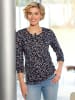 WITT WEIDEN Langarmshirt in schwarz-papaya-bedruckt