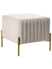 Beliani Hocker UTAH in Weiß/Gold - (W) 47 x (H) 43 x (L) 47 cm