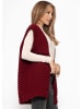 SASSYCLASSY Lange ärmellose Strickweste mit strukturierten Schultern in Burgundy
