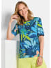 GOLDNER Jerseyshirt Druckshirt mit floralem Print in blau / grün / gemustert