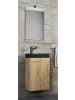 VCM  3tlg Waschtisch Slito SP Toilette schmal Schwarz in Honig-Eiche