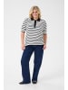KAFFE curve Strickpullover KCamana Regular fit in Chalk/Black Stripe