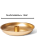 Novaliv Stabkerzenhalter rund Metall Durchmesser 18cm Gold Kerzenhalter Kerzen in Gold