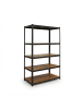 relaxdays Schwerlastregal in Schwarz/Braun - (B)120 x (H)200 x (T)50 cm