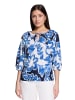 BETTY & CO Schlupfbluse mit Print in Weiß/Dunkelblau