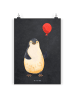 Mr. & Mrs. Panda Poster Pinguin Luftballon ohne Spruch in Kreidetafel