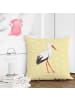 Mr. & Mrs. Panda Kissen Storch ohne Spruch in Gelb Pastell