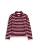 TOM TAILOR Denim Boxy Fit Langarm Poloshirt mit Streifenmuster in Multicolor Stripe