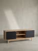 KADIMA DESIGN Lowboard Eiche-Dekor Schwarz 150x55x40 TV-Kommode Modern Design in Braun-Schwarz