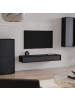 CALICOSY TV-Lowboard ORELIA in Schwarzes Holz - (W) 160  x (H) 22  x (L) 43  cm