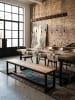 KADIMA DESIGN Esszimmerbank 120x40x45 cm Massivholz Metall Loft-Style,