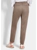 GOLDNER Schlupfhose Knöchellange Velourslederhose LOUISA in taupe