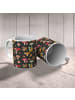 Mr. & Mrs. Panda Kaffeetasse Pilze Schmetterlinge ohne Spruch in Grau