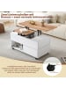 ABRIHOME Multifunktionaler Couchtisch mit 4 Rollen und Stauraum in Weiß,  100*50*52cm