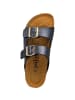 Palado Plateau-Pantoletten Korfu PL Metallic in Anthrazit/Gold