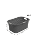 Rotho Country Set 2tlg. bestehend aus Korb 40l und Sammler 55l mit Deckel in Anthrazit