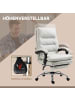 Vinsetto Bürostuhl mit Massagefunktion-65L x 72B x 109-117H cm-Cremeweiß